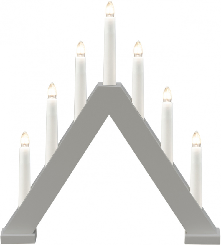 Konstsmide Elljusstake 7-arm 3930-305 7 ljus trä grå Konstsmide